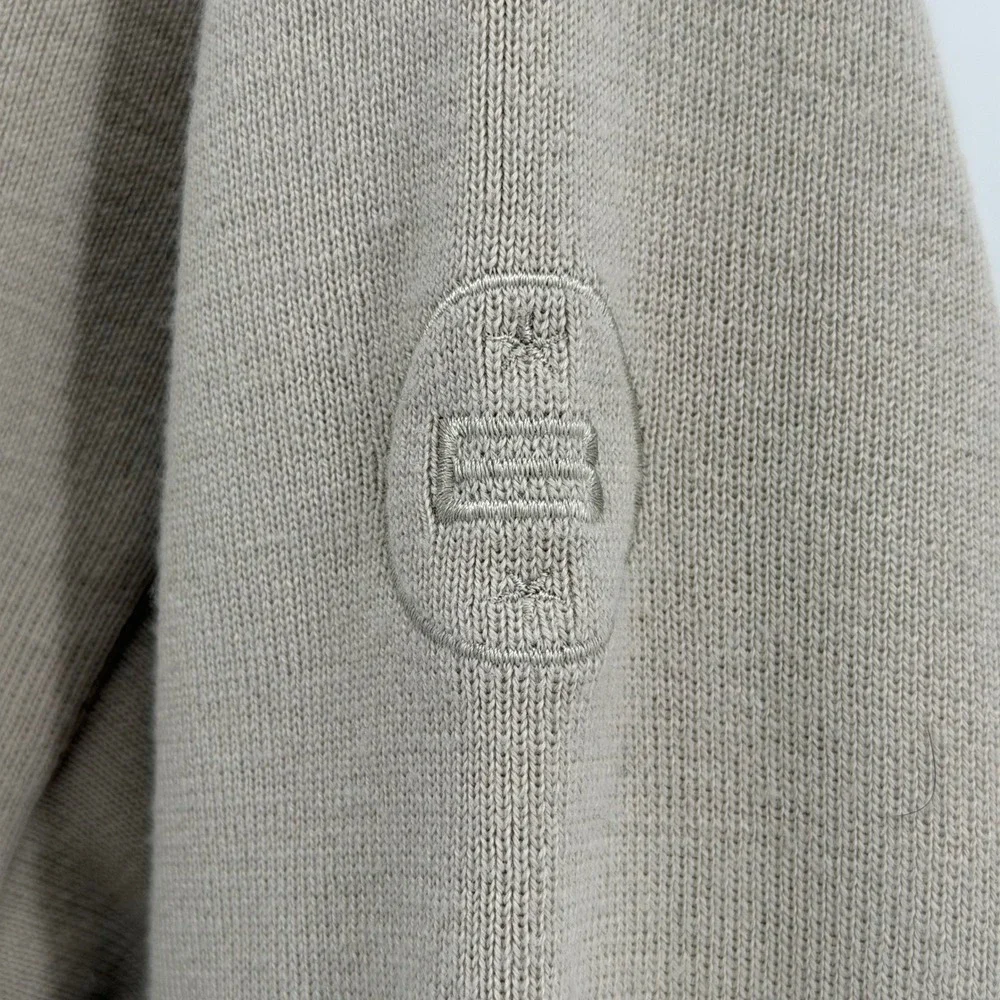 Bogner Men's L Crewneck Wool Blend Sweater Beige Knit Long Sleeve Italian‎ Yarn